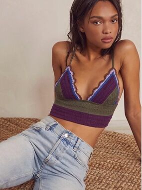 FREE PEOPLE Another Weekend Longline Crocheted Bralette--NWT—XS